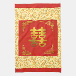 Pano De Prato Chinese double happiness cloth