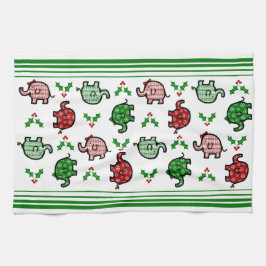 Pano De Prato Christmas Elephant Kitchen Towel