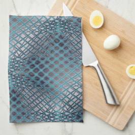 Pano De Prato Ciano desenhado que parece um emaranhado de redes