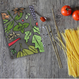 Pano De Prato Cinza de nome personalizado do padrão Spices