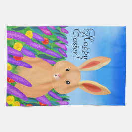 Pano De Prato Coelhinho de Páscoa bonitinho no texto personaliza