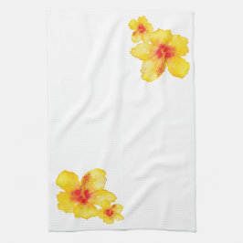 Pano De Prato Cor da água da flor floral do Havaí, hibisco amare