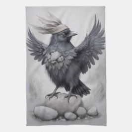 Pano De Prato Crows Rock! Poster Krähe ausgebreitete Flügel