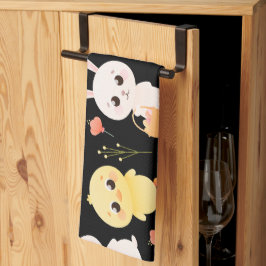 Pano De Prato Cute Easter Chicks & Bunnies Seamless Pattern 