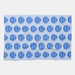 Pano De Prato Cute Kawaii Blue Blueberry Character