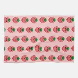 Pano De Prato Cute Kawaii Pink Strawberry Character