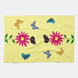 Pano De Prato Daisy Butterflies Kitchen Towel