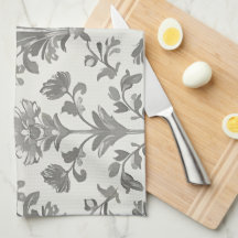Damasceno Floral Branco Vitoriano Antigo