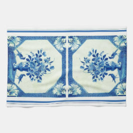 Pano De Prato Delft Blue Birds floral França Elegância