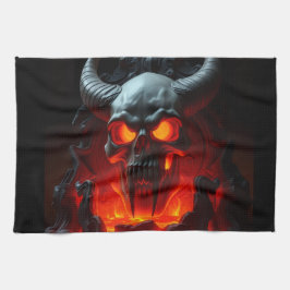 Pano De Prato Demon Skull Throne Halloween Kitchen Towel