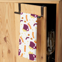 Desenho estampado com gatos roxos, peixes amarelos