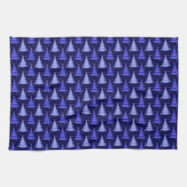 Pano De Prato Design do padrão azul da árvore de Natal