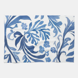 Pano De Prato Design Floral Azul e Branco | Padrão de Chinoiseri