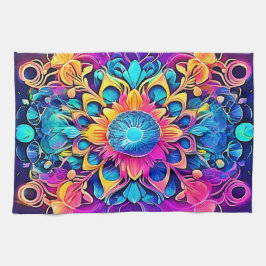 Pano De Prato Design Psychedelic Mandala