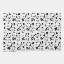 Pano De Prato Designs para uso doméstico preto e branco