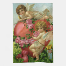 Dia dos Namorados Vitoriano Anjos Coração Rosa Vin