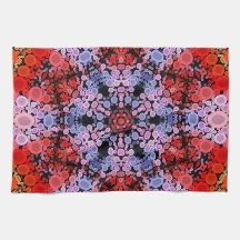 Dot Mandala Flor Azul Vermelho e Rosa