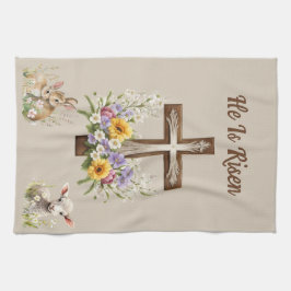 Pano De Prato Ele É Risen Cross