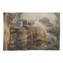 Elefante de cena botânica com howdah também