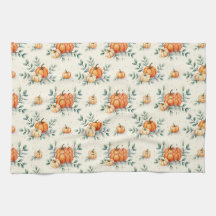 Elegant Autumn Pumpkin and Eucalyptus Watercolor 