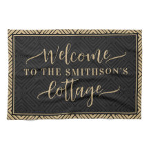 Elegante Clássico Dourado e Negro Bem-Vindo Ao Nos