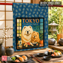 ENCONTRO DE SUSHI EM TOKYO À NOITE Art Muse -Cho