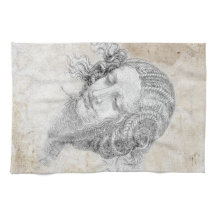 Esboço de Leonardo DaVinci Leda Pergaminho Arte El