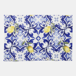 Pano De Prato Estilo siciliano,limões,majolica