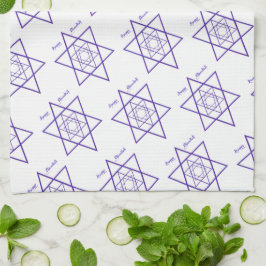 Pano De Prato Estrela Azul e Branca de David para Chanukah