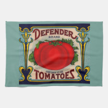 Etiqueta de tomate de marca defensor dos anos 1910