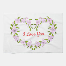 Pano De Prato Eu amo você Flores fofas