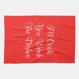 Pano De Prato Eu cozinho você Lave os pratos vermelho, Alex