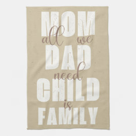 Pano De Prato Família (mãe, Pai, criança) Branca na areia