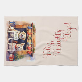 Pano De Prato Feliz Cachorro! Natal