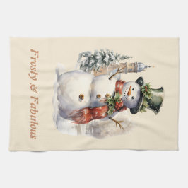 Pano De Prato Feliz e Fabuloso Feliz Natal do Snowman