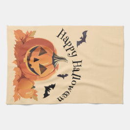 Pano De Prato Feliz Halloween Jack o Lanterna