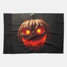 Pano De Prato Fierce Neon Pumpkin Halloween Kitchen Towel