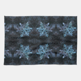 Pano De Prato Floco azul de cristal de neve em malha