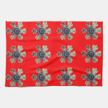 Flocos de neve Toalhas de cozinha vermelha