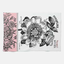 Pano De Prato Flor de Paixão Antiquado - Sua Escolha de Texto Ro