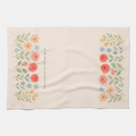 Pano De Prato Floral Tea Towel com citação personalizada