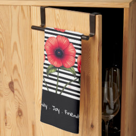 Pano De Prato Floral Vermelho Decorativo