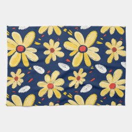 Pano De Prato Flores de Crayon e Borboleta