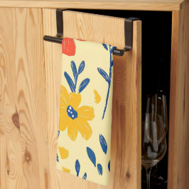 Pano De Prato Flores de Crayon e Borboleta