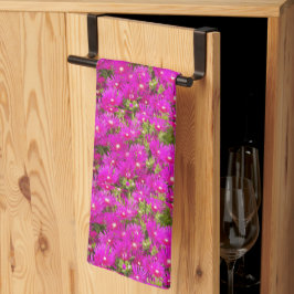 Pano De Prato Flores De Gelo Rosa, Torre De Cozinha Floral