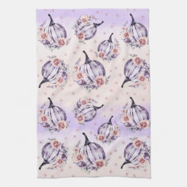 Pano De Prato Flores florais bonitas de abóbora roxa outono