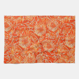 Pano De Prato Flores moles laranja