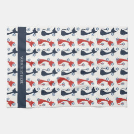 Pano De Prato Folk Art Cat Pattern | Farmhouse