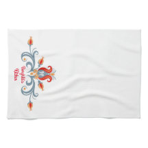 Folk Escandinavo Art Velkommen Kitchen Towel