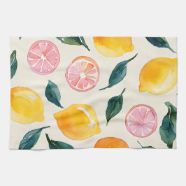 Pano De Prato Fruta Limão Folha Farmhouse Cozinha de decoração